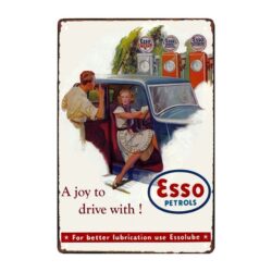 vintage metal plate esso benzine