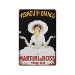 placca metallo vintage martini ross