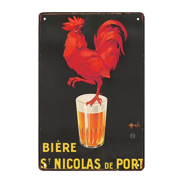 piastra metallo vintage birra saint nicolas de port piastra metallo vintage birra saint nicolas de port