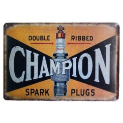 placca metallo vintage champion doppia costine