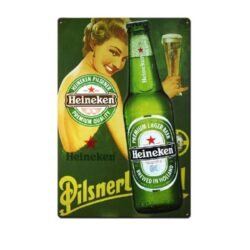 piastra metallica pin up heineken vintage