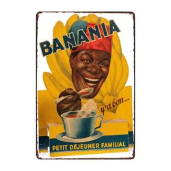 targa pubblicitaria banania in metallo