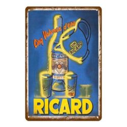 targa pubblicitaria ricard in metallo
