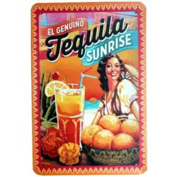 piastra metallo tequila vintage sunrise
