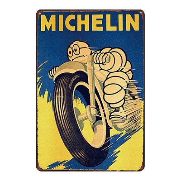 targa metallica moto michelin vintage