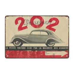 targa metallo vintage peugeot 202