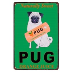 piastra metallo vintage pug