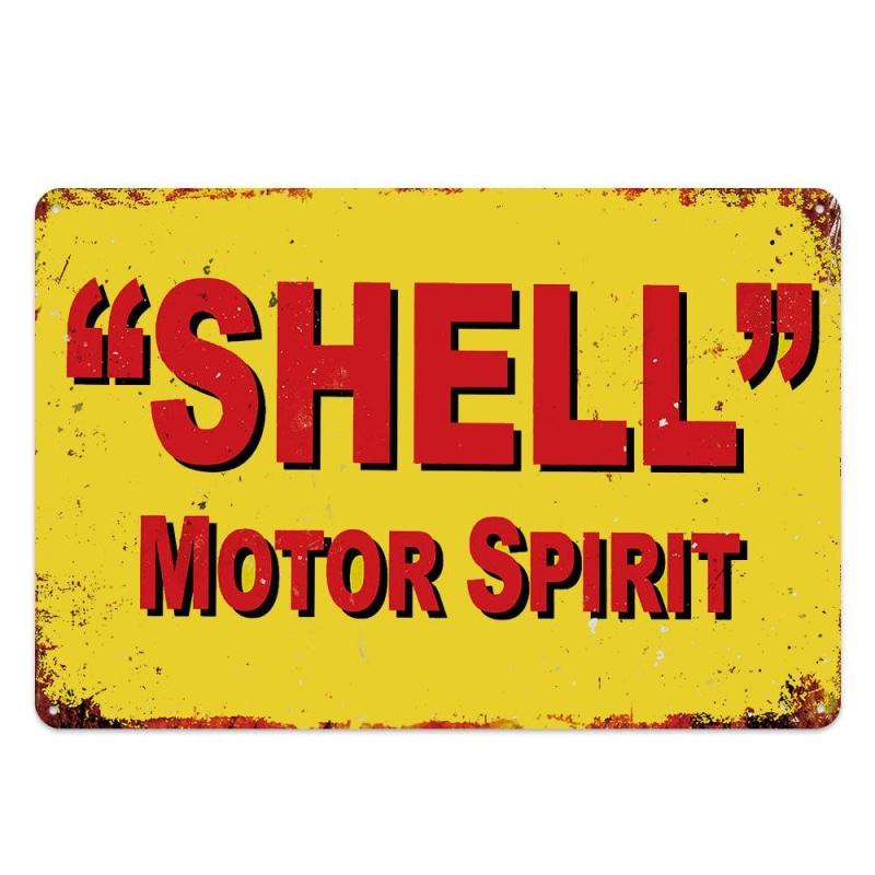placca metallo vintage shell motor spirit placca metallo vintage shell motor spirit