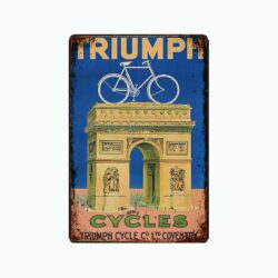 placca metallo vintage trionfo cicli