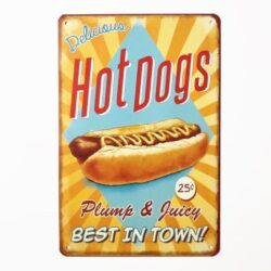 hotdog vintage piastra metallica