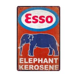 placca metallo vintage esso elefante