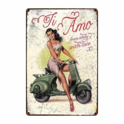 placca metallica vintage pin up italia