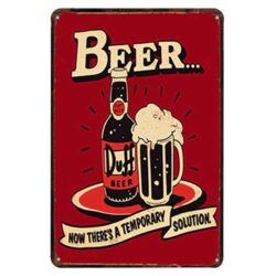 placca metallo birra vintage duff simpson