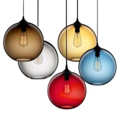 sospensione globo vetro colore