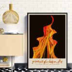 poster ritratto della ragazza in fiamme