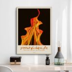 poster ritratto della ragazza in fiamme