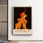 poster ritratto della ragazza in fiamme
