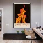 poster ritratto della ragazza in fiamme