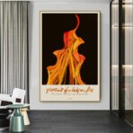 poster ritratto della ragazza in fiamme