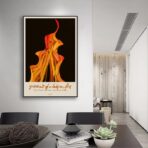 poster ritratto della ragazza in fiamme