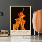 poster ritratto della ragazza in fiamme