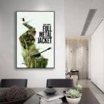 poster con giacca interamente in metallo