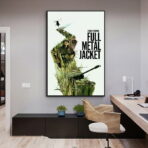 poster con giacca interamente in metallo