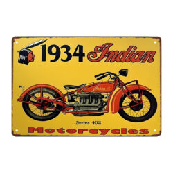 vecchia targa pubblicitaria in metallo per motociclette indiane