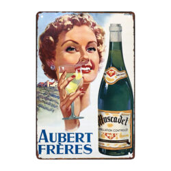 vecchia targa pubblicitaria muscadet aubert freres