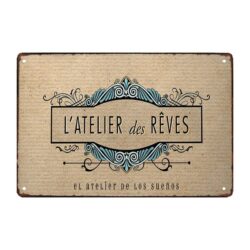 placca metallo vintage atelier des reves