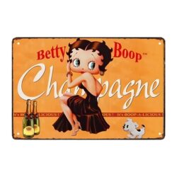 placca metallo betty boop champagne
