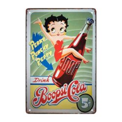 piastra metallica betty boop coca cola