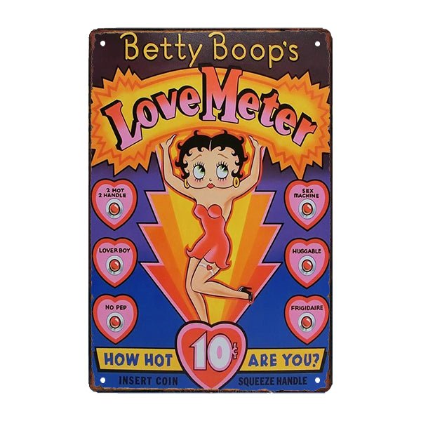 placca metallo betty boop love meter placca metallo betty boop love meter