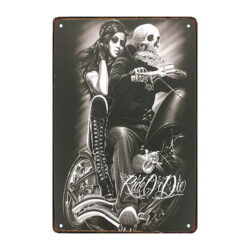 placca biker in metallo