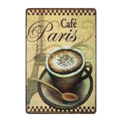 cafe bistrot metal plate