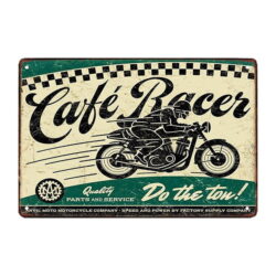 cafe racer con piastra in metallo