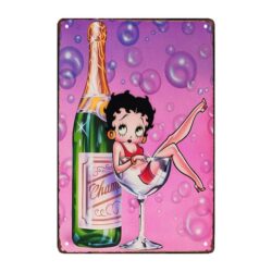 placca metallo champagne betty boop