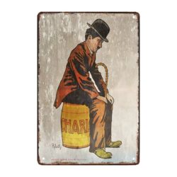 placca metallo charlie chaplin