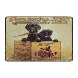 placca metallo cane retro