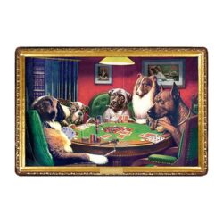 cani placca metallica che giocano a poker