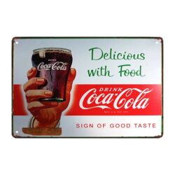 piatto delizioso rinfrescante coca cola metallico