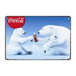 placca metallo coca cola orso bianco