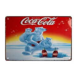 placca di metallo coca cola orso polare