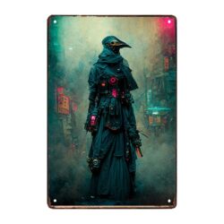 placca in metallo cyberpunk