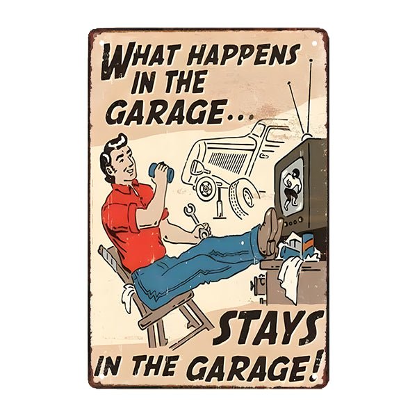 garage segno metallico umorismo garage segno metallico umorismo