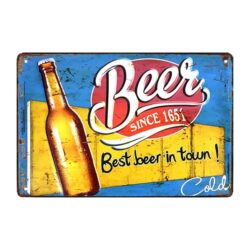 piatto birra deco in metallo
