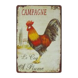 gallo decorazione piastra metallica