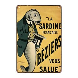 placca metallo deco les sardines