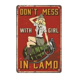 placca militare pin up deco in metallo