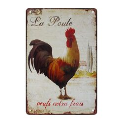 placca metallica deco gallina 1